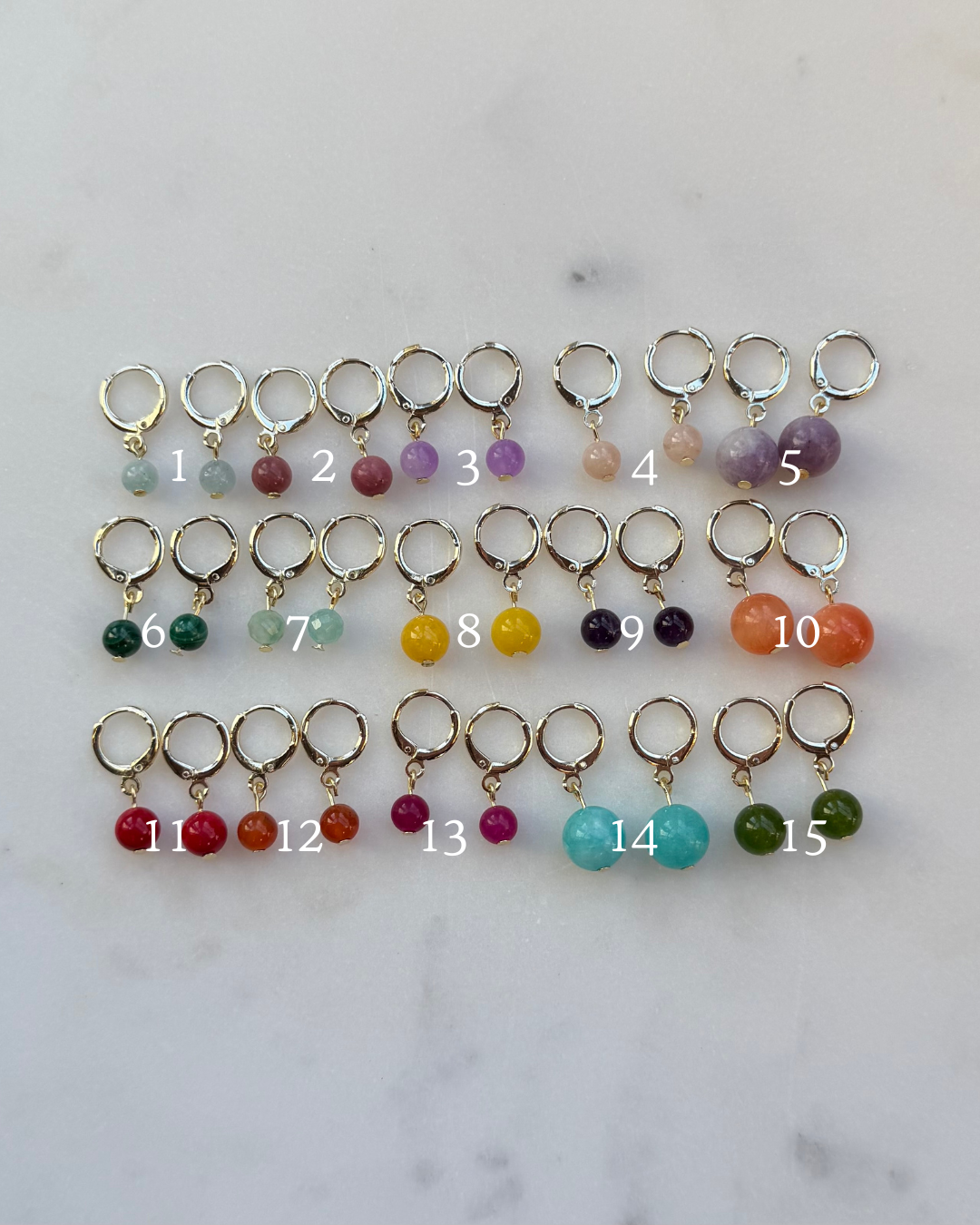 Gemstone Huggie Hoop Earrings