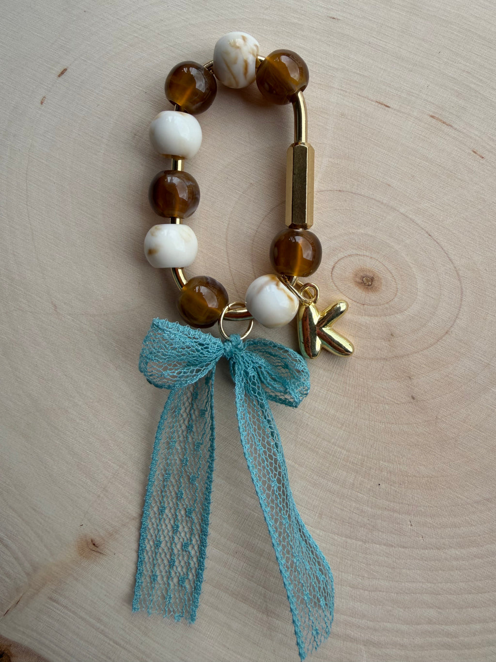 Blue Bow Bag Charm // Custom Initial