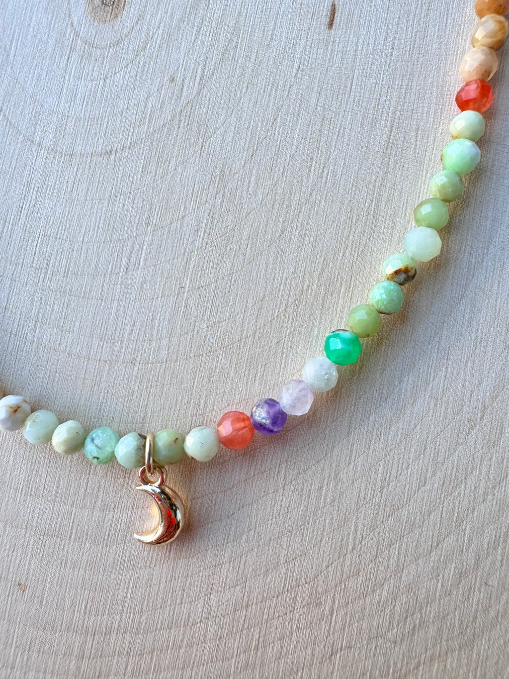 Multi-Gemstone Moon Necklace