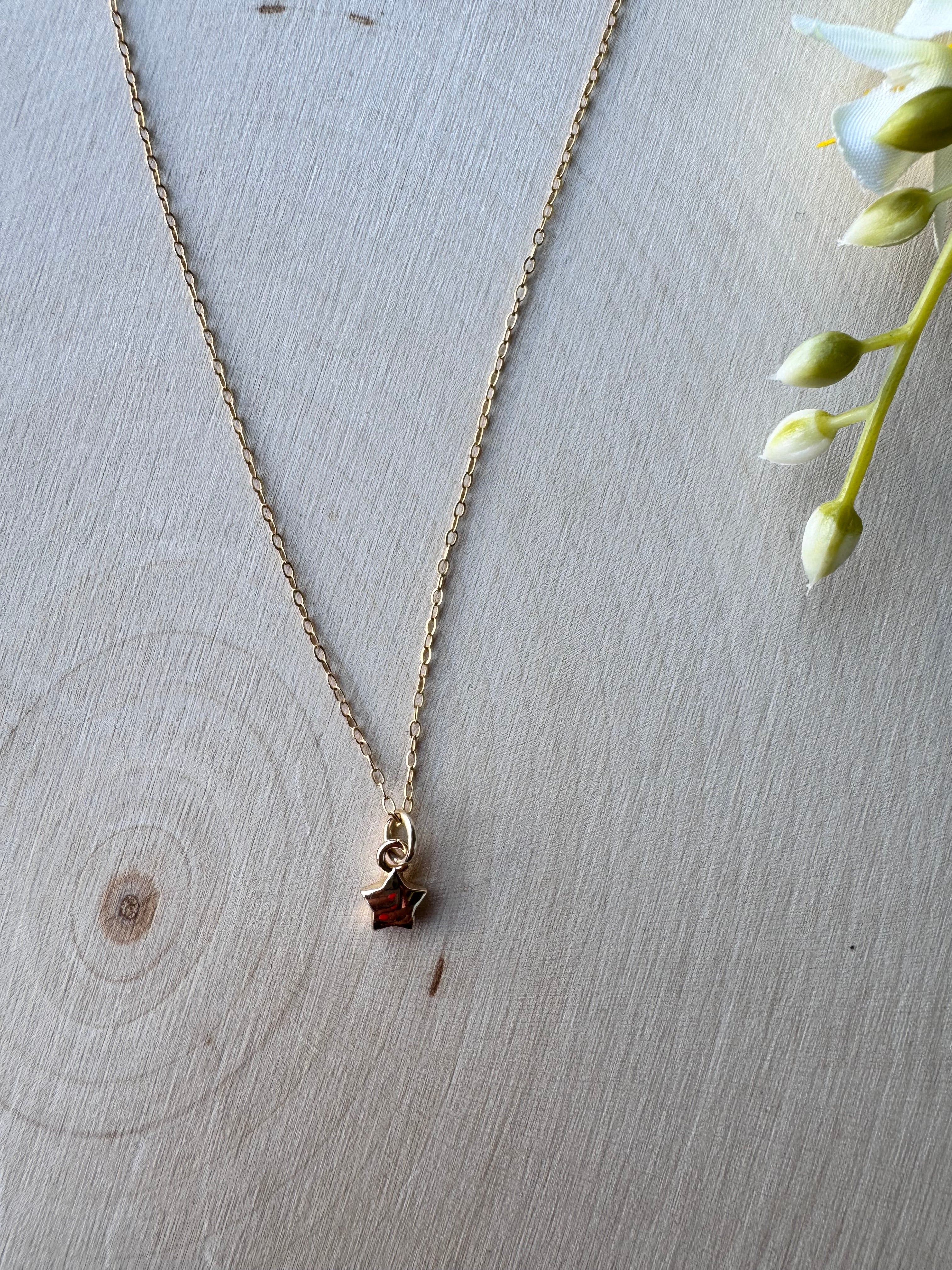 14k gold filled chain with 14k gold filled star charm, dainty necklace