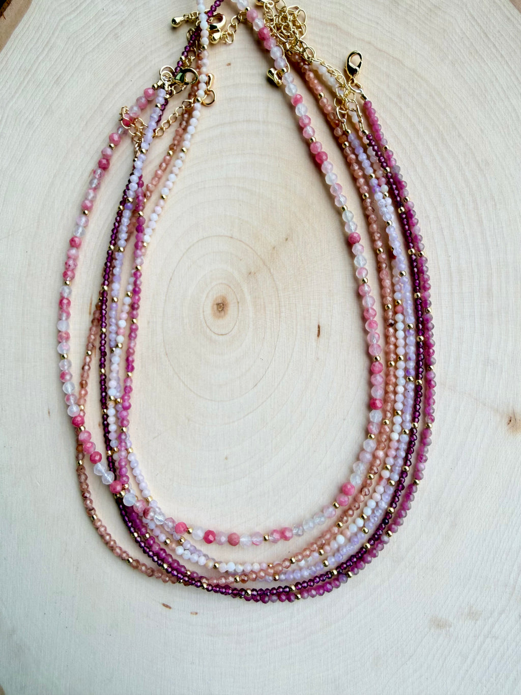 Rhodochrosite Gemstone Necklace // Lover Collection