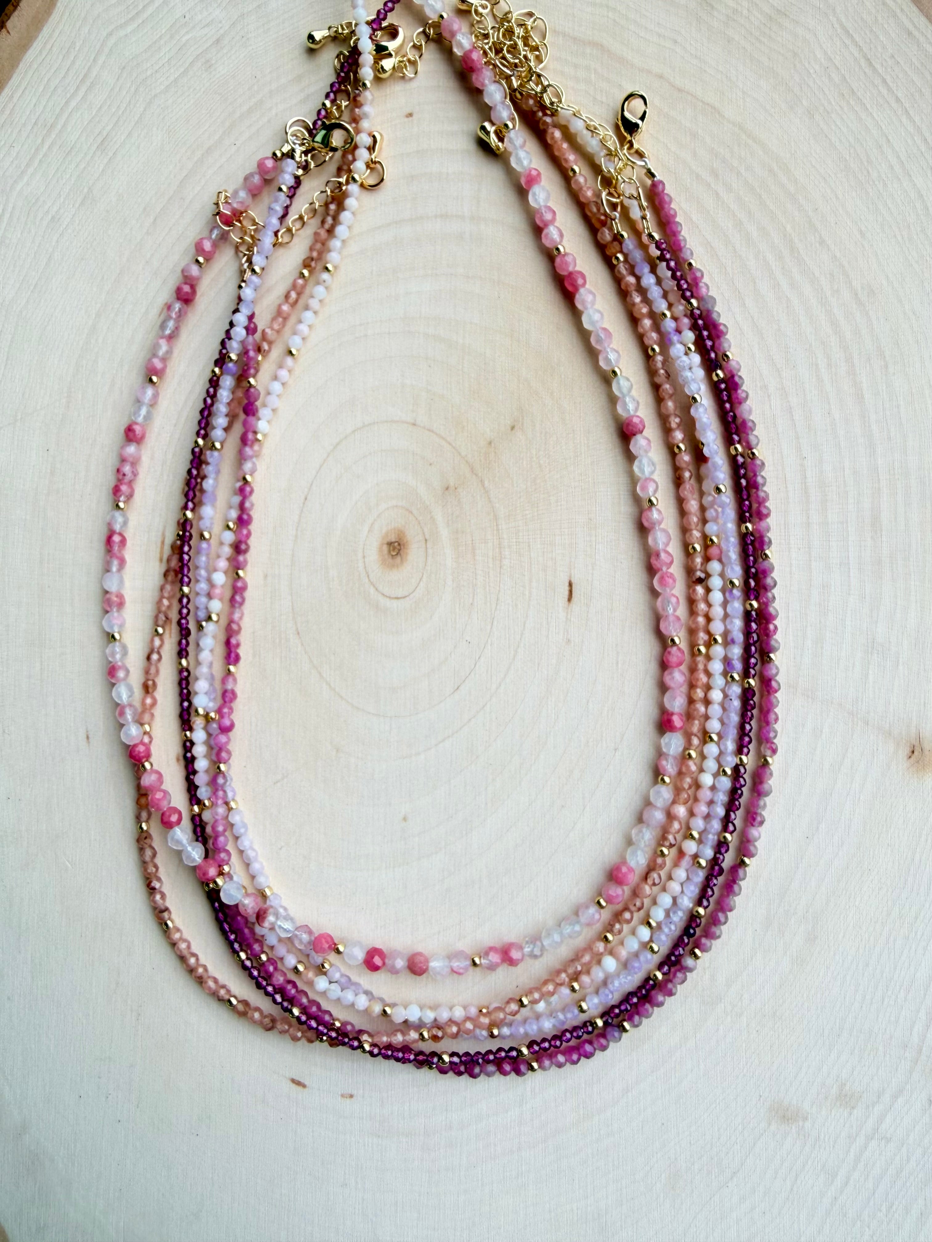 Rhodonite Gemstone Necklace // Lover Collection