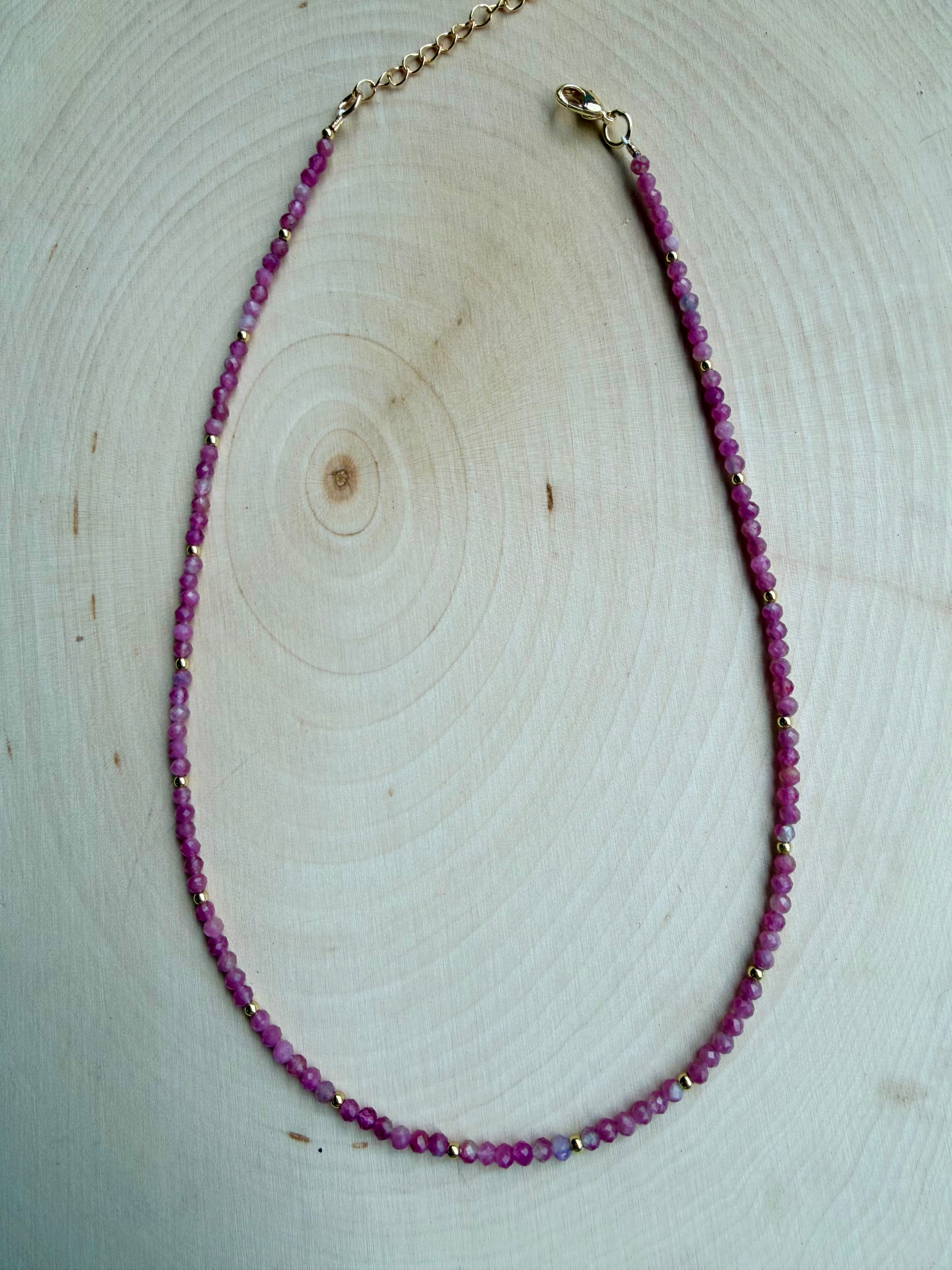 Pink Tourmaline Gemstone Necklace // Lover Collection