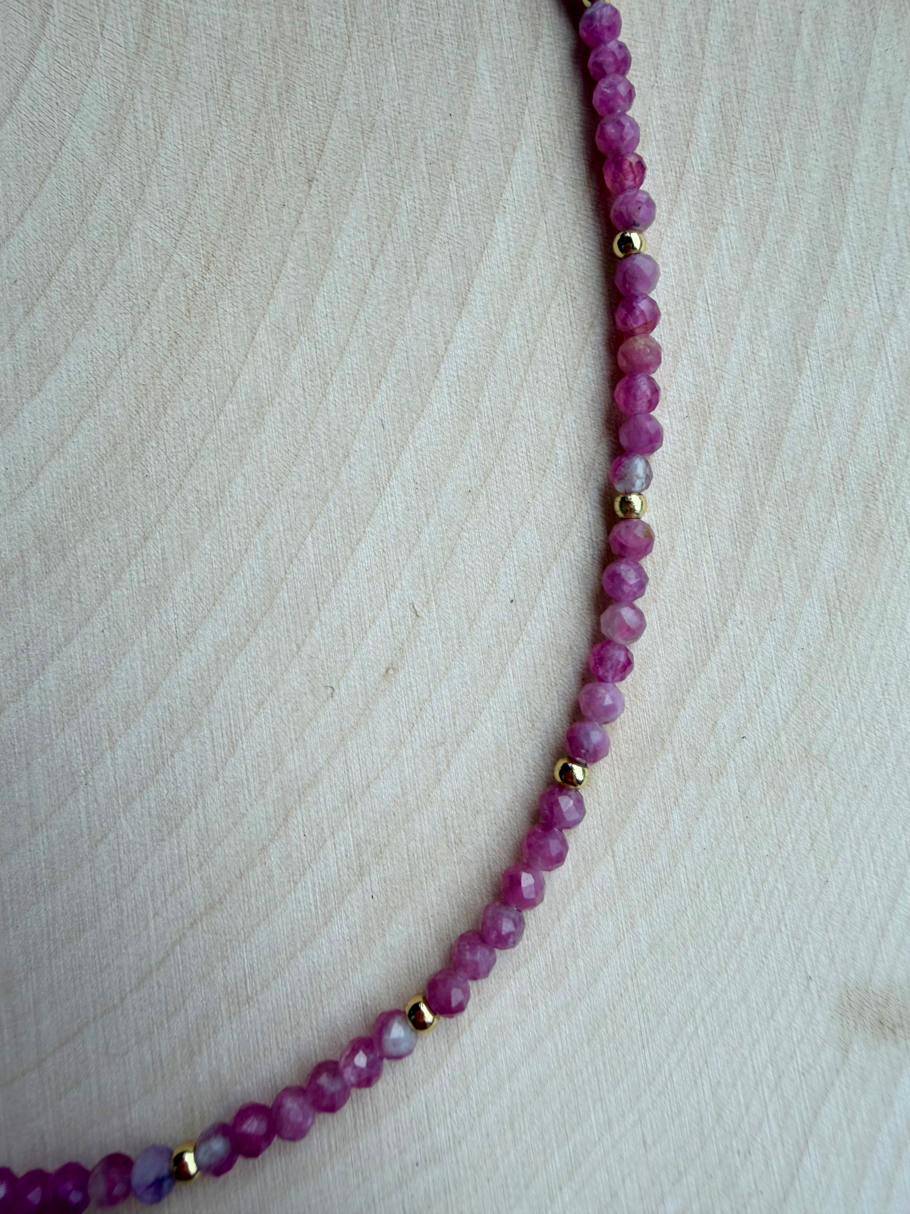 Pink Tourmaline Gemstone Necklace // Lover Collection