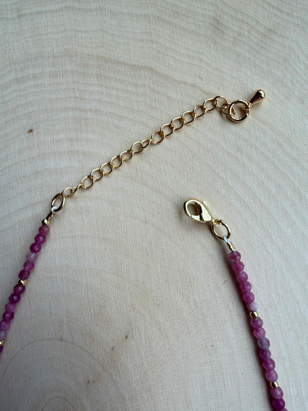 Pink Tourmaline Gemstone Necklace // Lover Collection