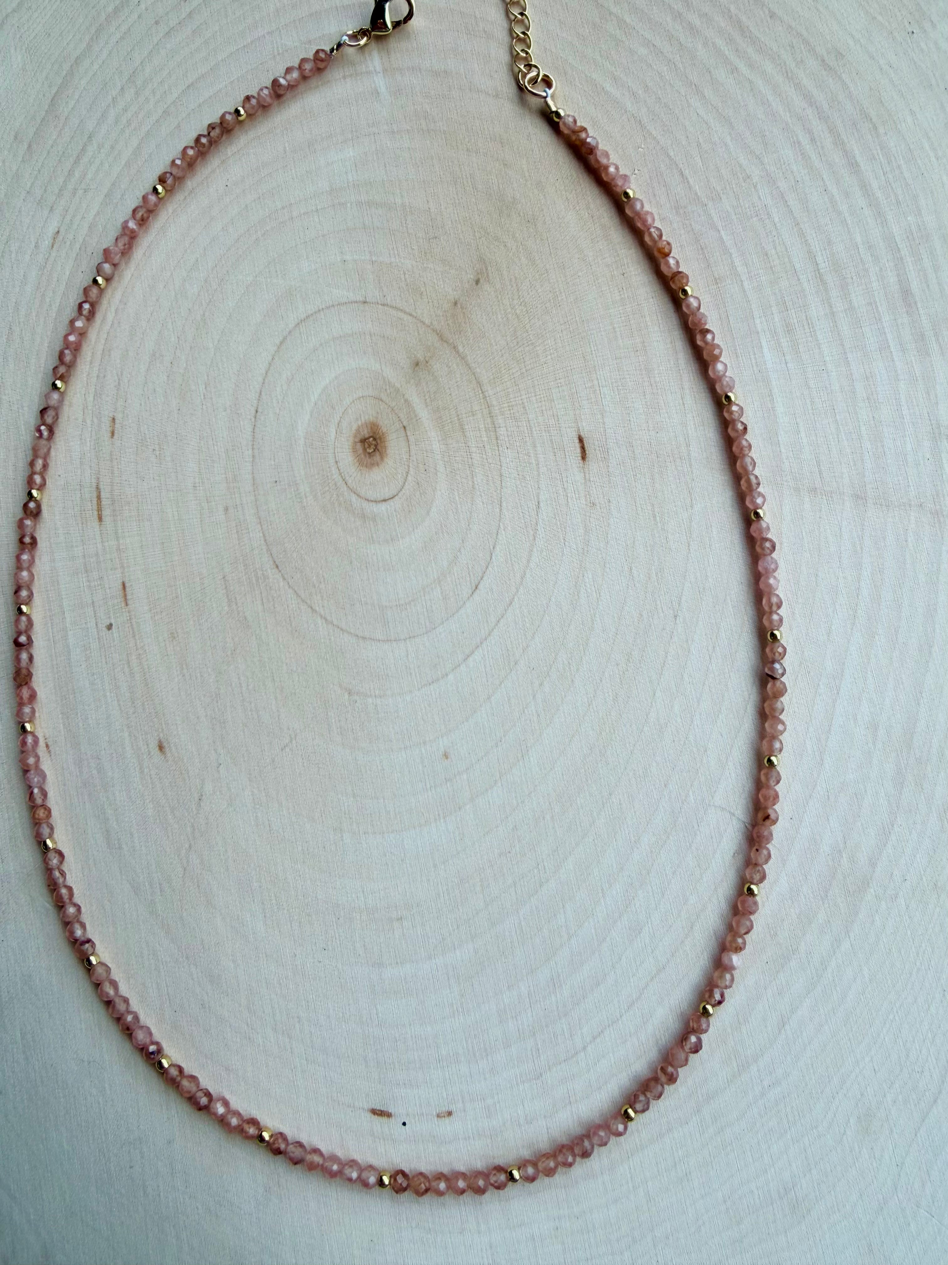 Rhodochrosite Gemstone Necklace // Lover Collection