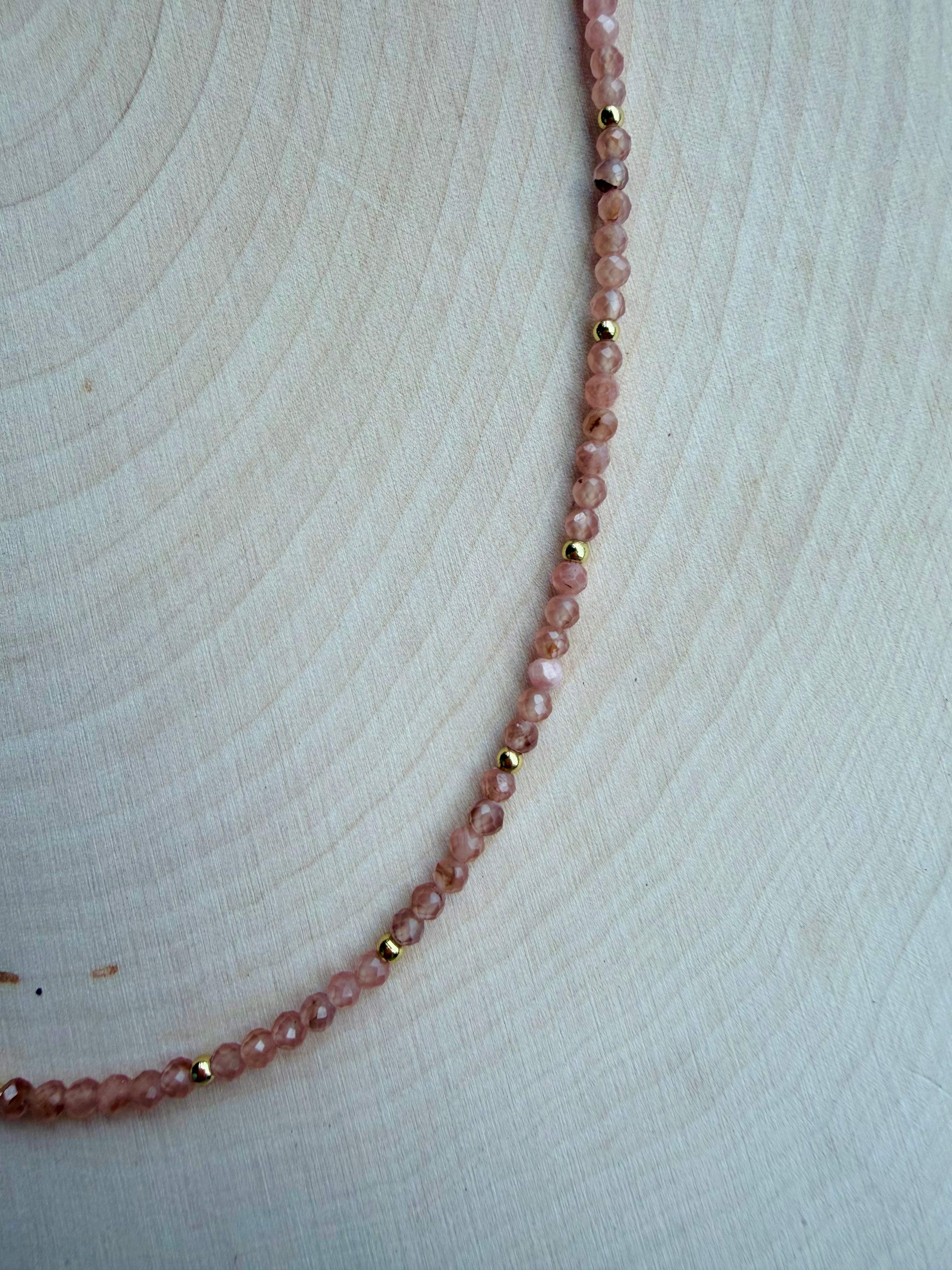 Rhodochrosite Gemstone Necklace // Lover Collection