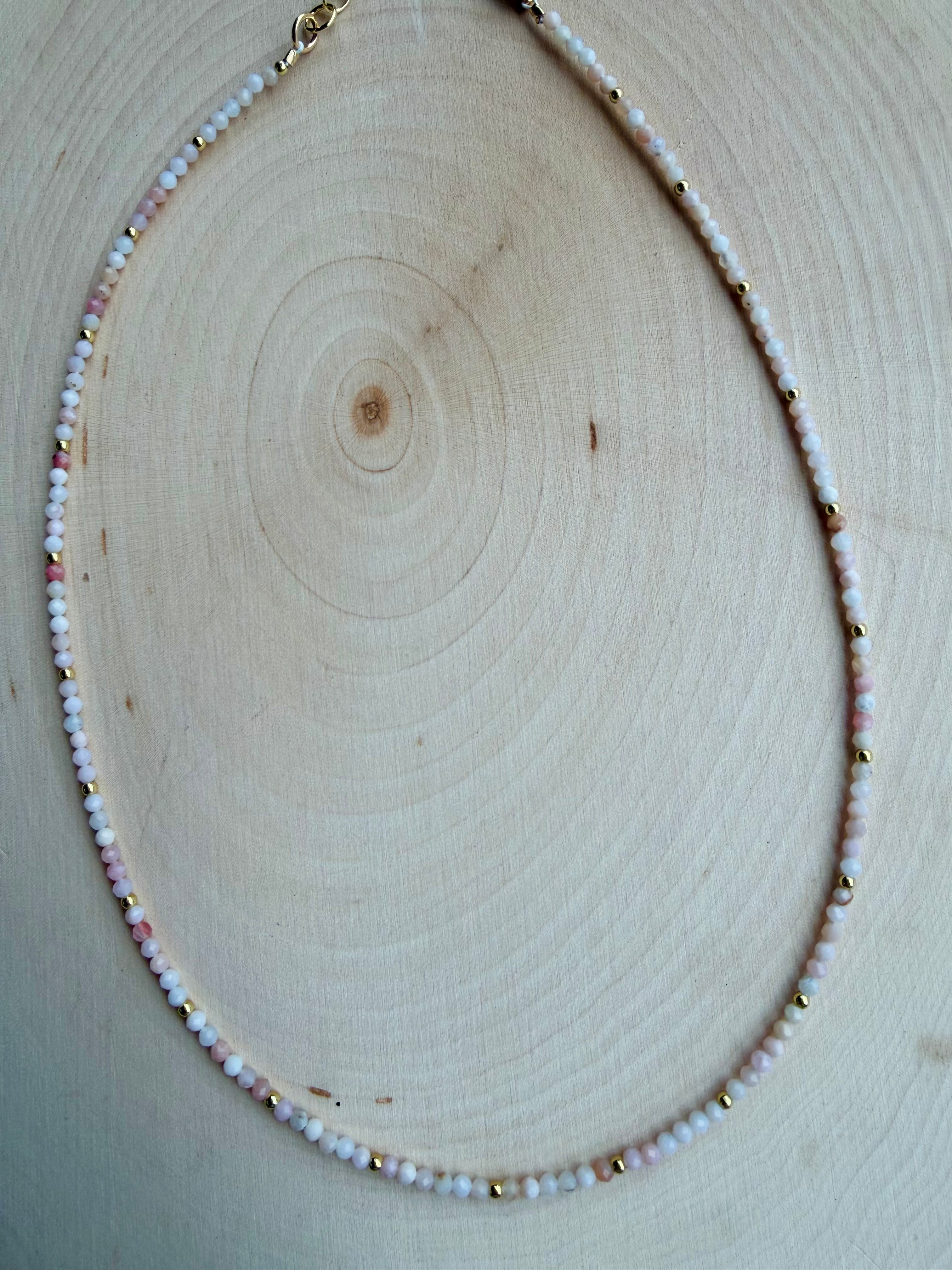 Pink Opal Gemstone Necklace // Lover Collection