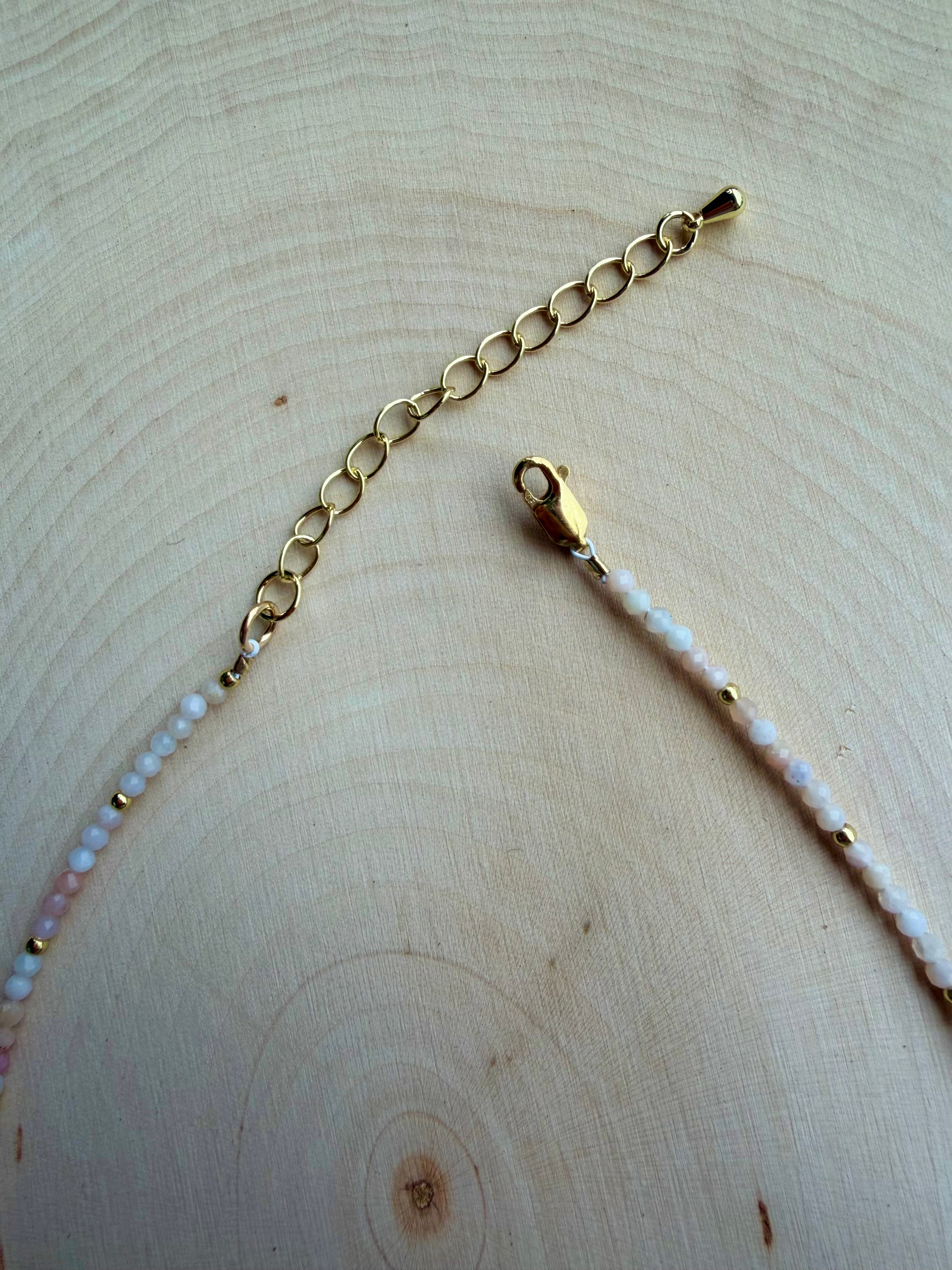 Pink Opal Gemstone Necklace // Lover Collection