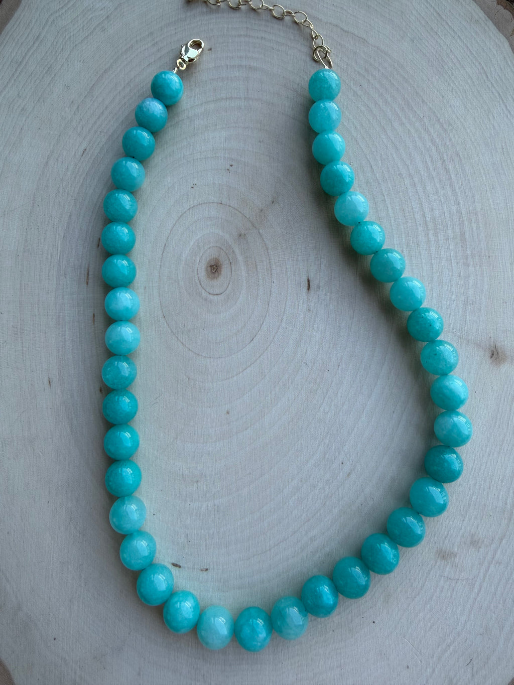 Blue Jade Gemstone Necklace // One of a Kind