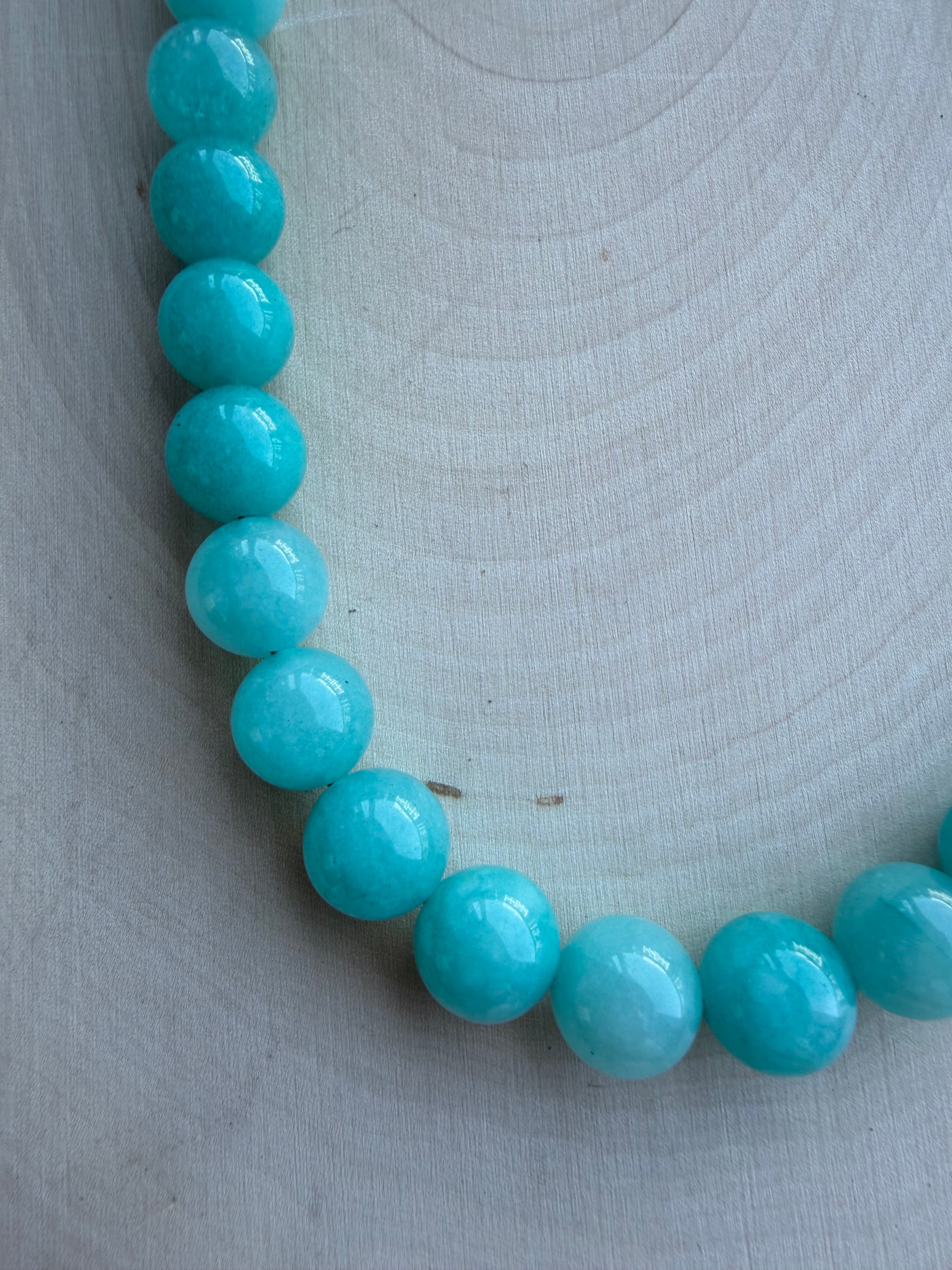 Blue Jade Gemstone Necklace // One of a Kind