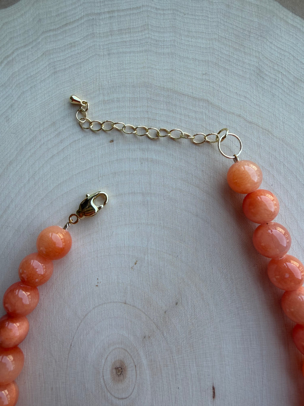 Orange Jade Gemstone Necklace // One of a Kind