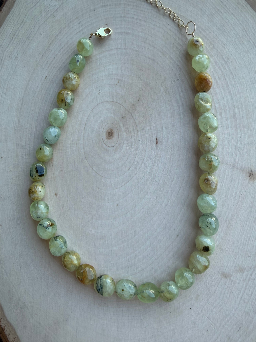 Prehnite Gemstone Necklace // One of a Kind