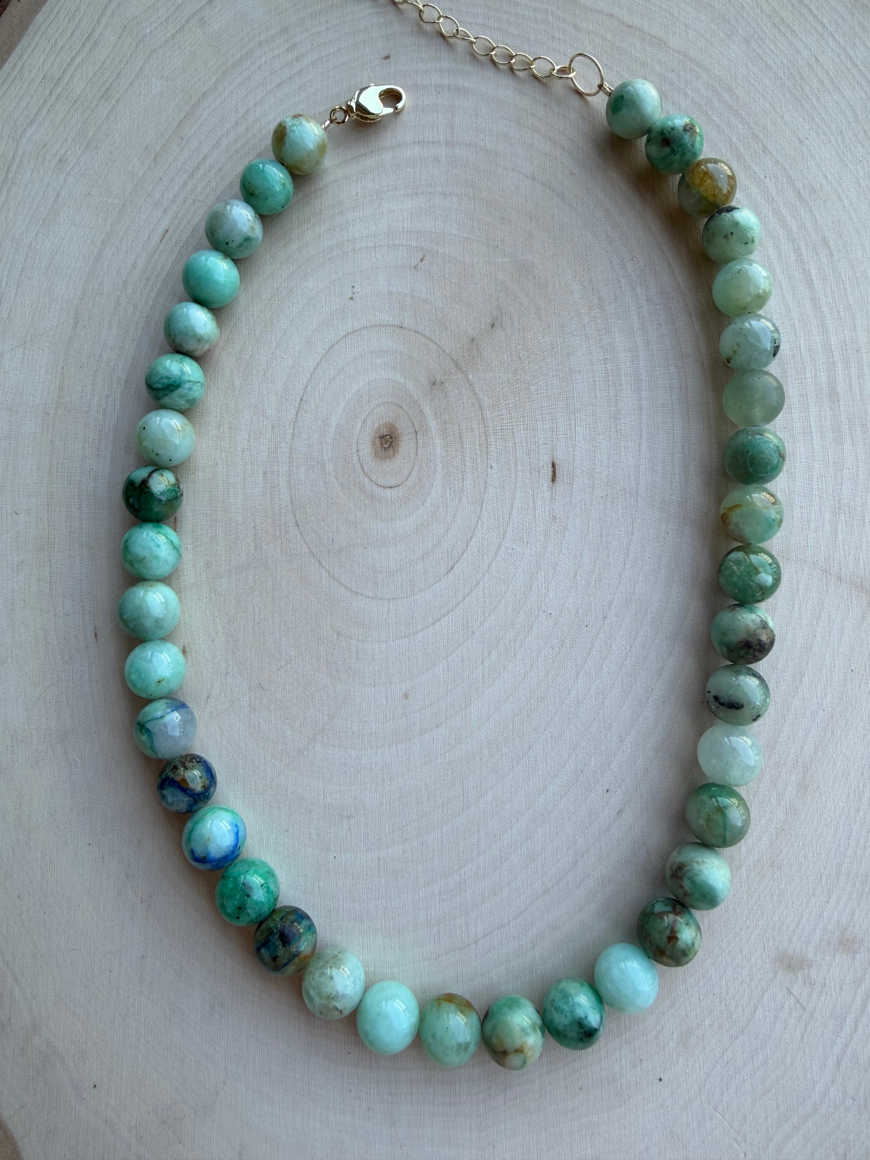 Chrysocolla Gemstone Necklace // One of a Kind