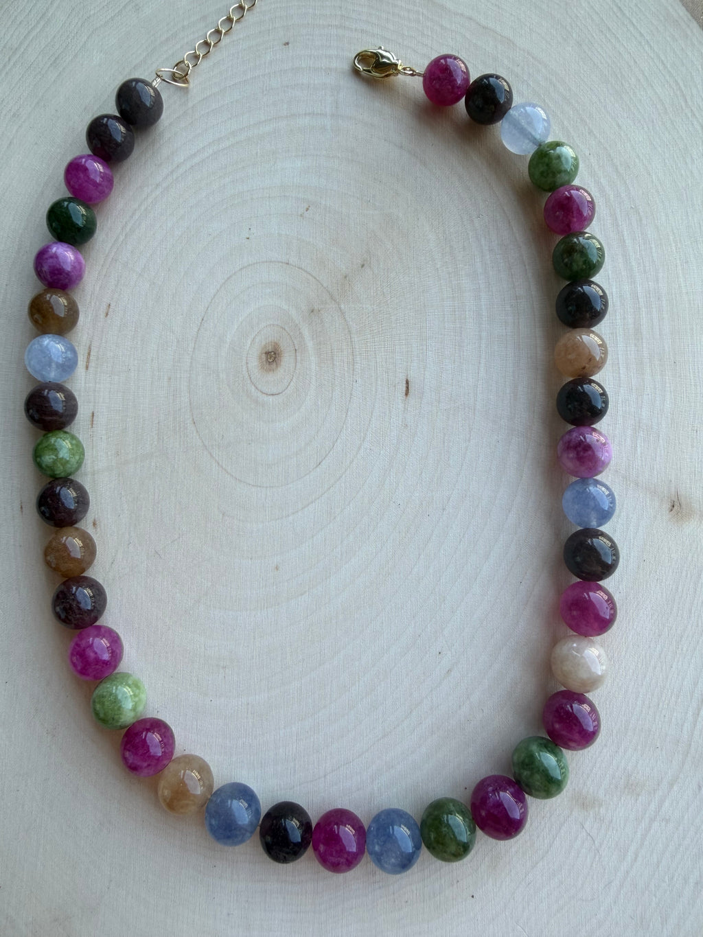 Mixed Jade Gemstone Necklace // One of a Kind