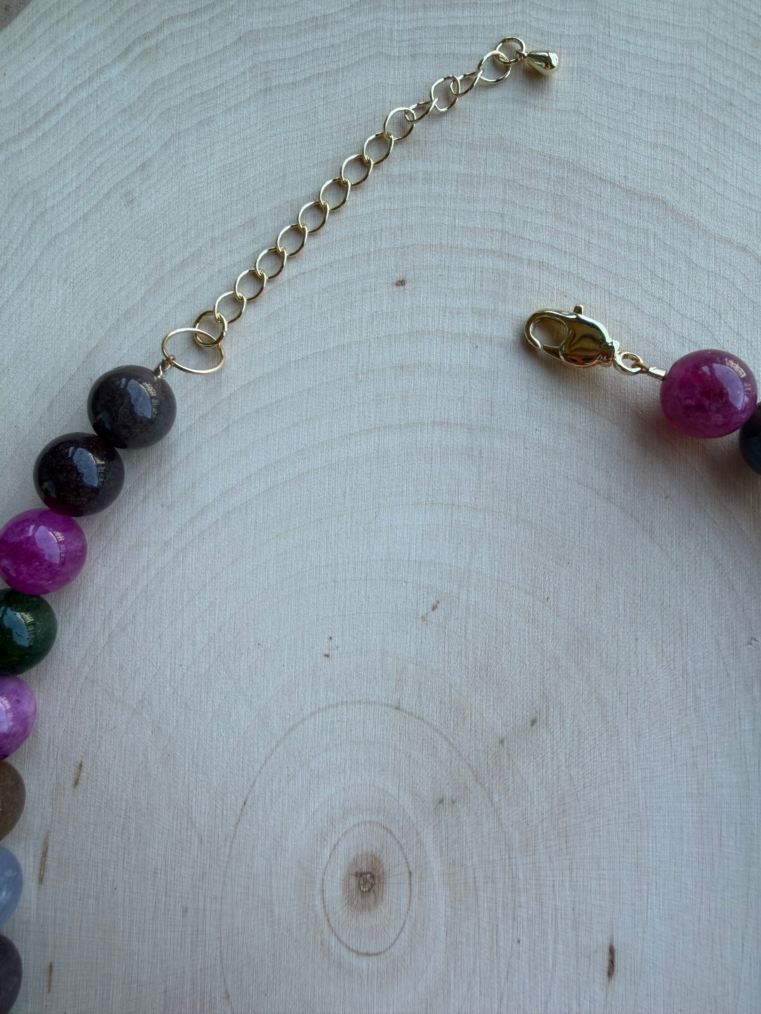 Mixed Jade Gemstone Necklace // One of a Kind